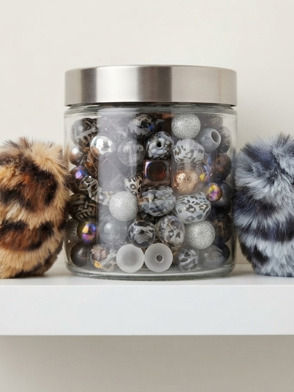 30 oz Jar Color Coordinated Collection of Acrylic Beads & Accessories (0324)